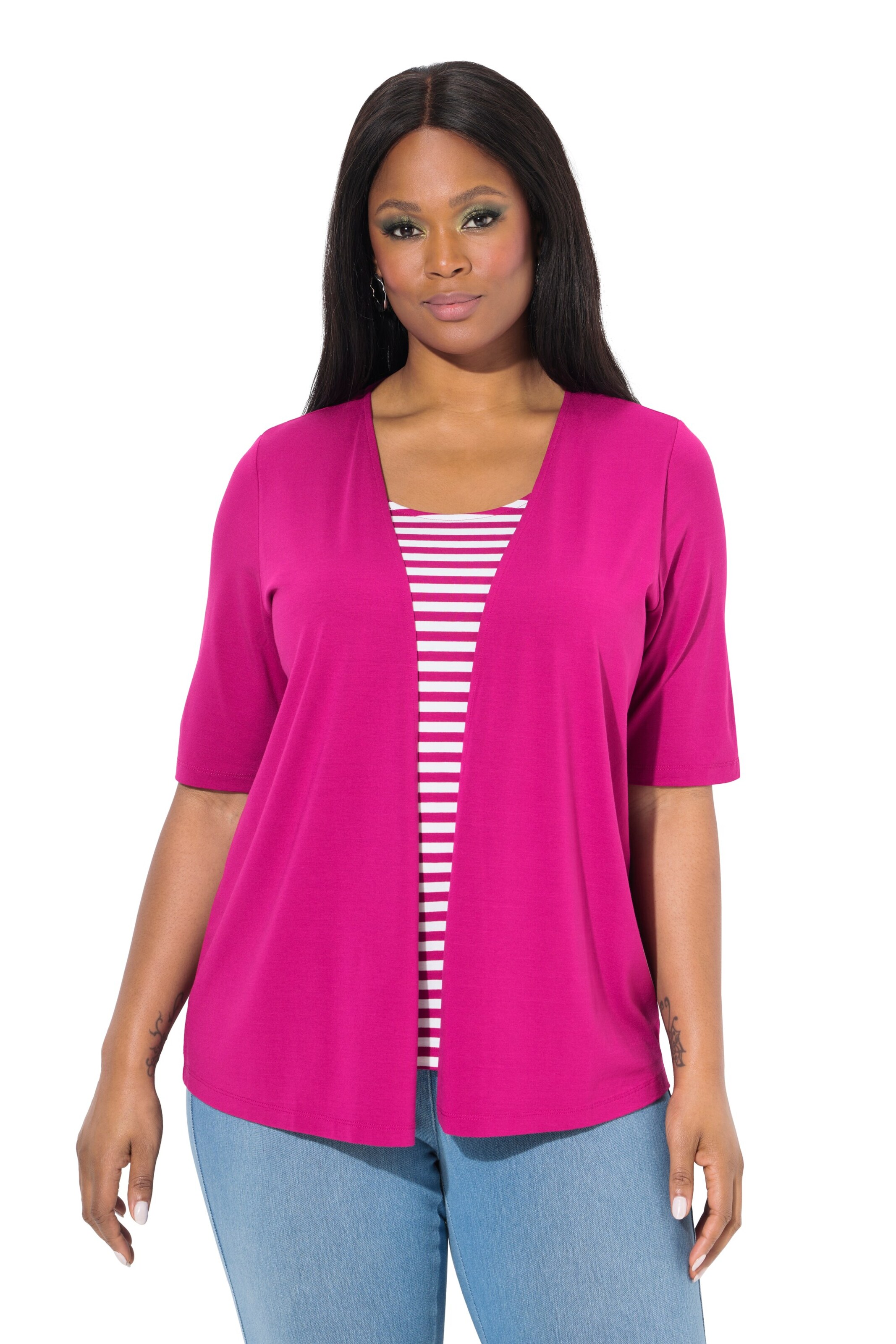 Ulla Popken Shirt in Roze: voorkant