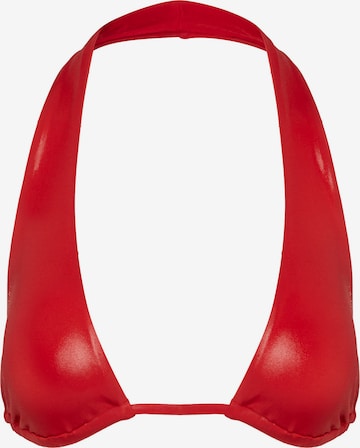 Calvin Klein Swimwear Triangle Bikini Top in Red: front