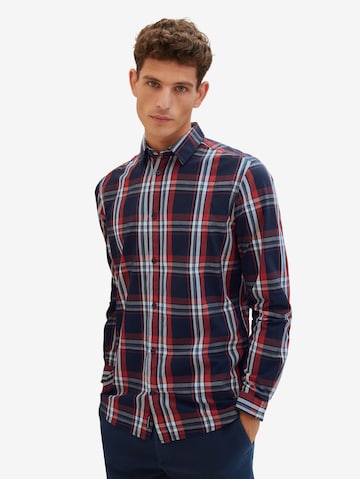 Coupe regular Chemise TOM TAILOR en bleu : devant