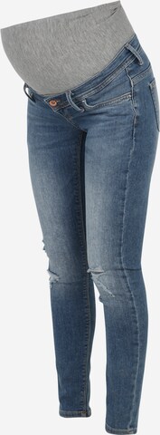 Only Maternity Skinny Jeans 'Coral' in Blauw: voorkant