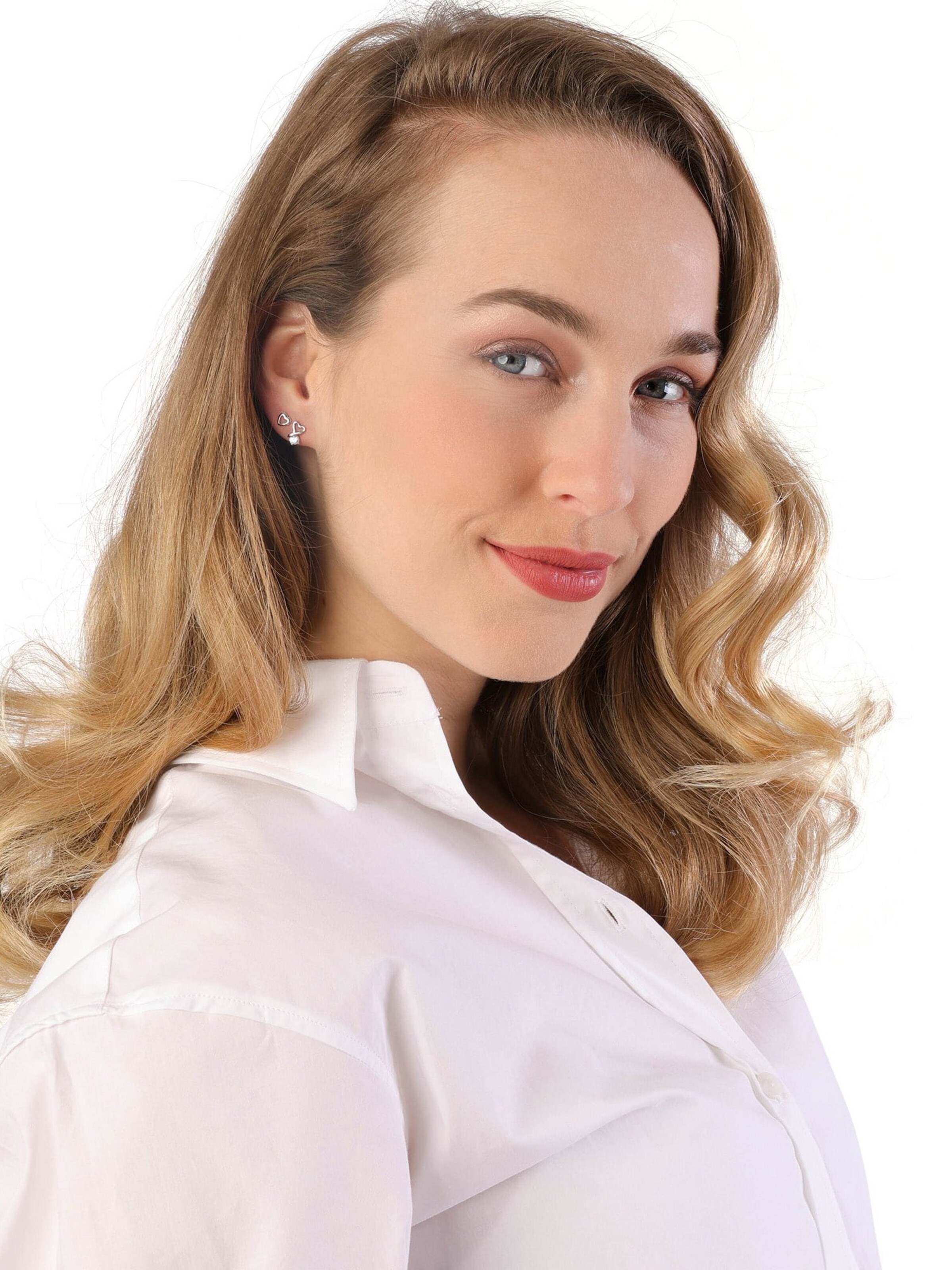 Lucardi Earrings in Silver: front