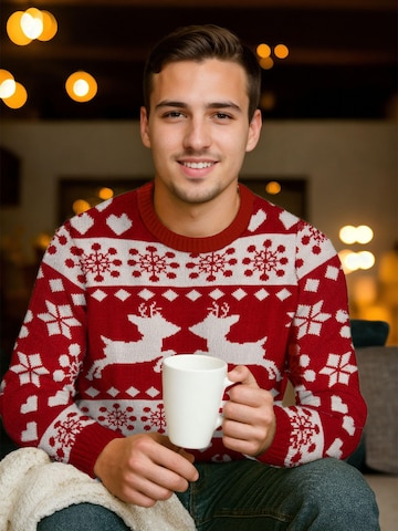 United Labels Sweater 'Weihnachtspullover Rentiere' in Red
