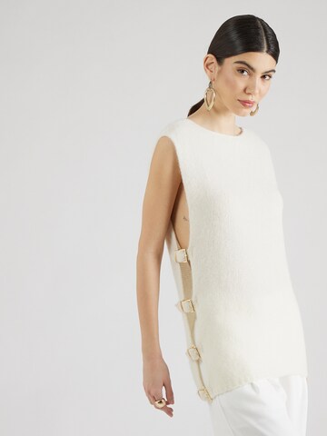 Hoermanseder x About You Knitted Top 'Chani' in White: front