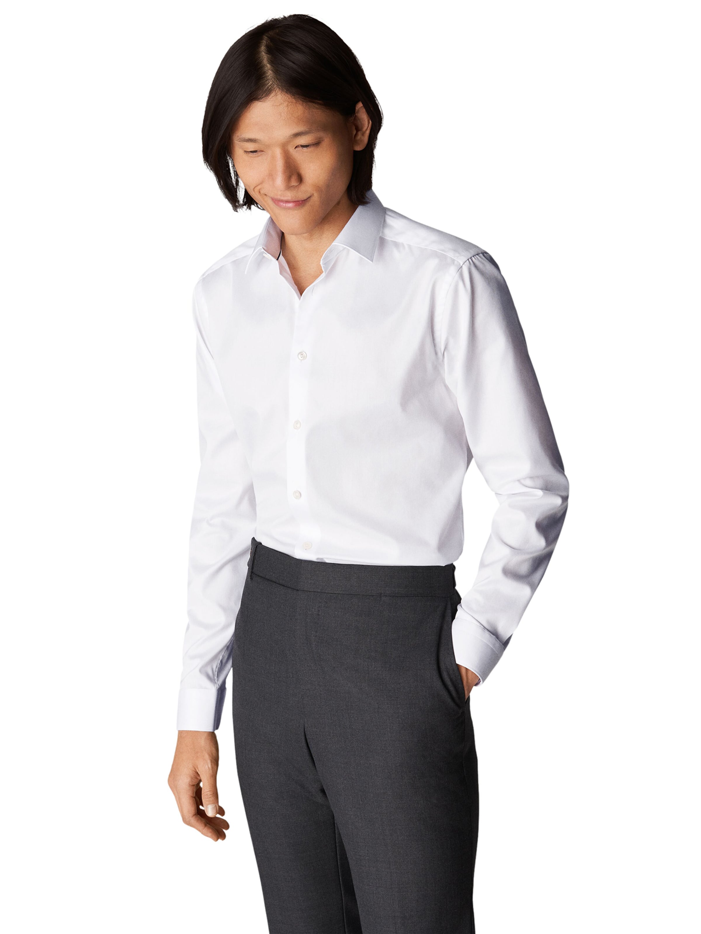 ETON Super smal pasform Forretningsskjorte i hvid: forside