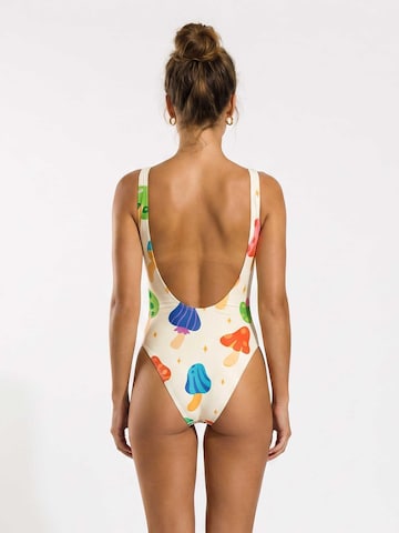 Kalaia - Clásico Traje de baño 'Mushroom Swimsuit' en beige