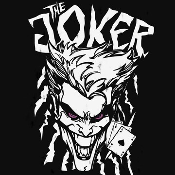 LOGOSHIRT Shirt 'The Joker Aces' in Black