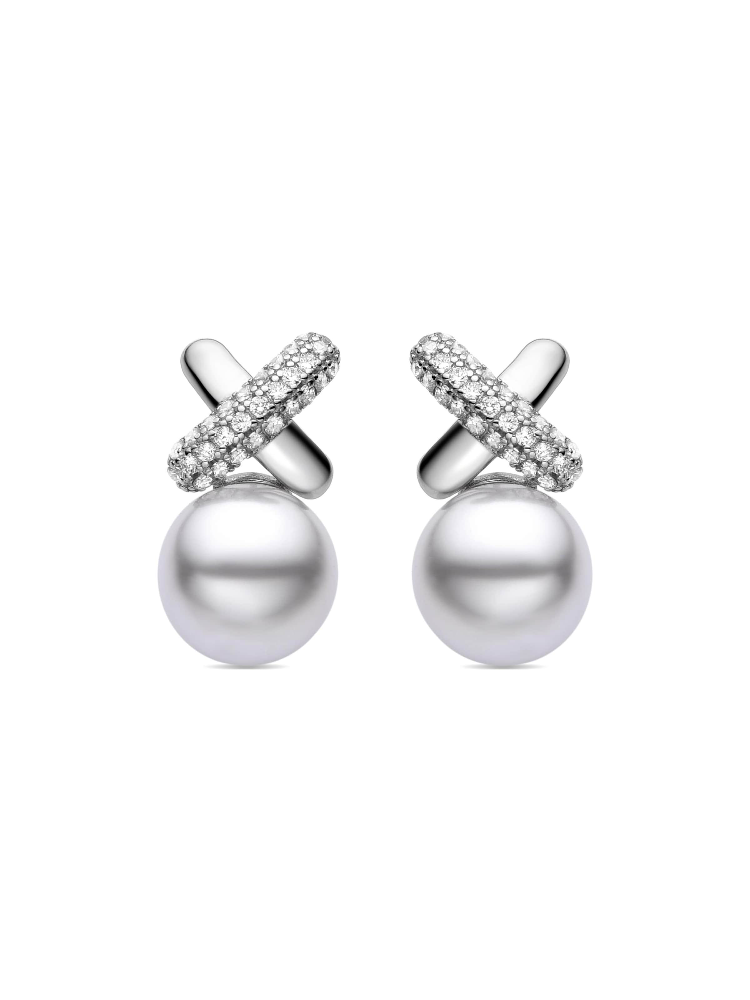 Luxenter Ohrringe 'Geyah' in perlweiß, Produktansicht