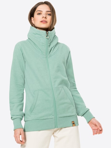 Fli Papigu Zip-Up Hoodie 'Beast Mode' in Green: front