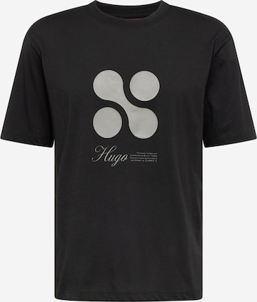 HUGO T-shirt 'Dooling' i svart: framsida