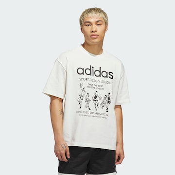 Maglietta 'Only The Best For The Athlete' di ADIDAS ORIGINALS in bianco: frontale