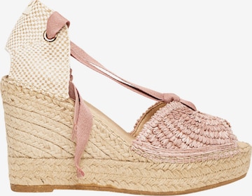 Alhamas - Sandalias 'Alpargata Cuña 10 cm' en rosa: frente