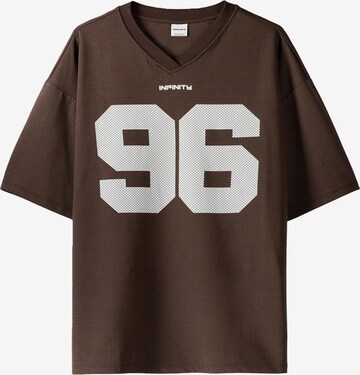 T-Shirt Bershka en marron : devant