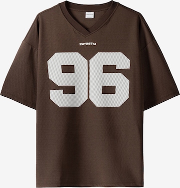 T-Shirt Bershka en marron : devant