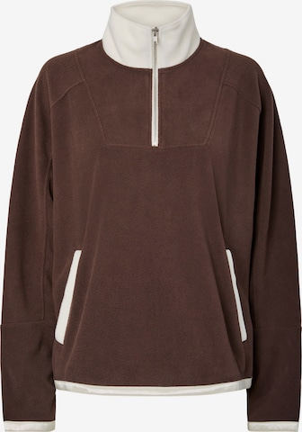 PIECES Fleecejakke 'PCDebz ' i brun: forside