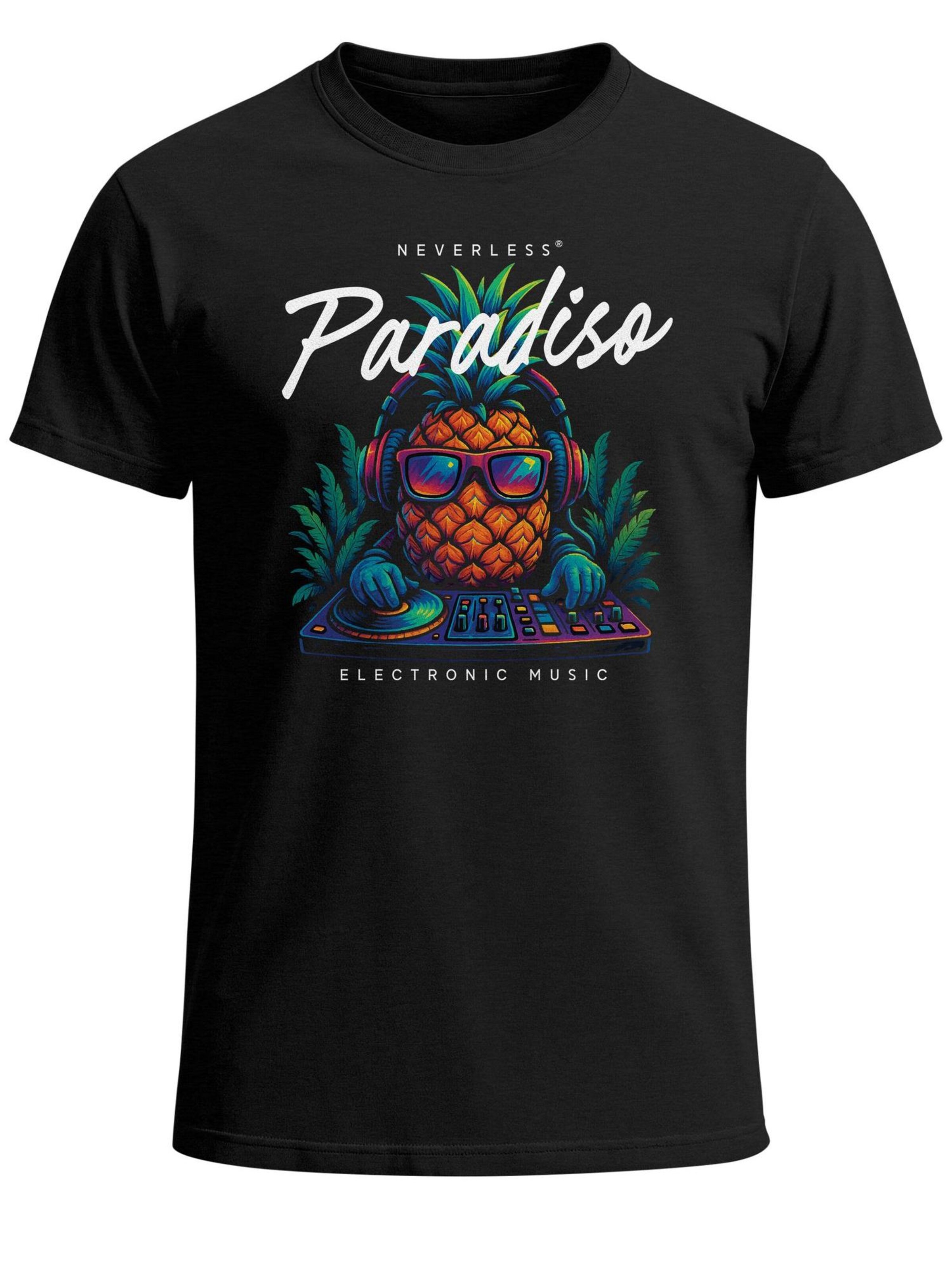 Neverless Shirt 'Dj Pineapple' in Black: front