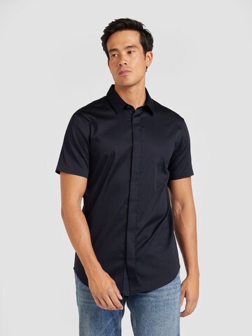 ARMANI EXCHANGE - Ajuste regular Camisa en azul: frente