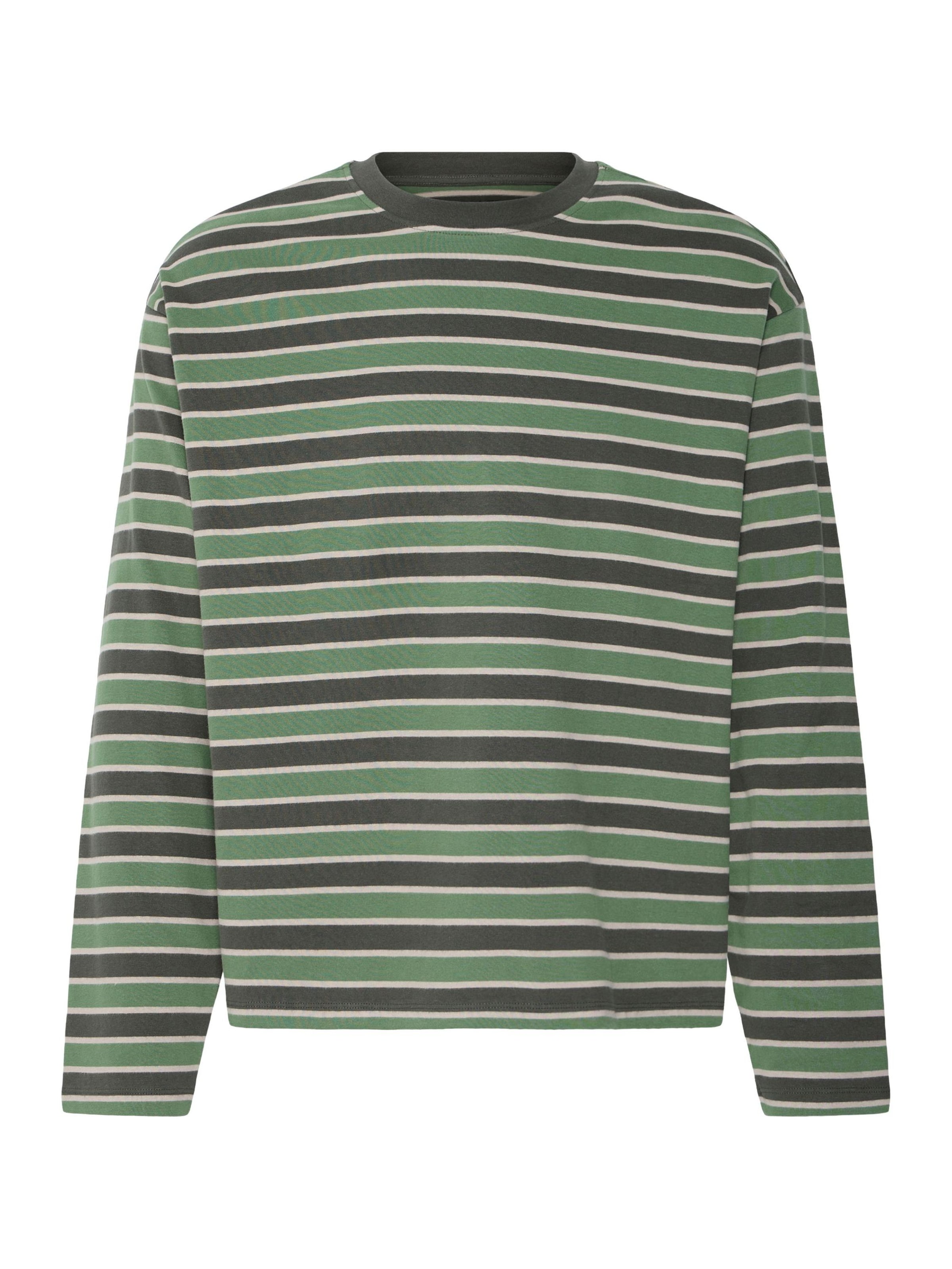 BLEND - Sudadera 'BHKhalid Striped' en verde: frente