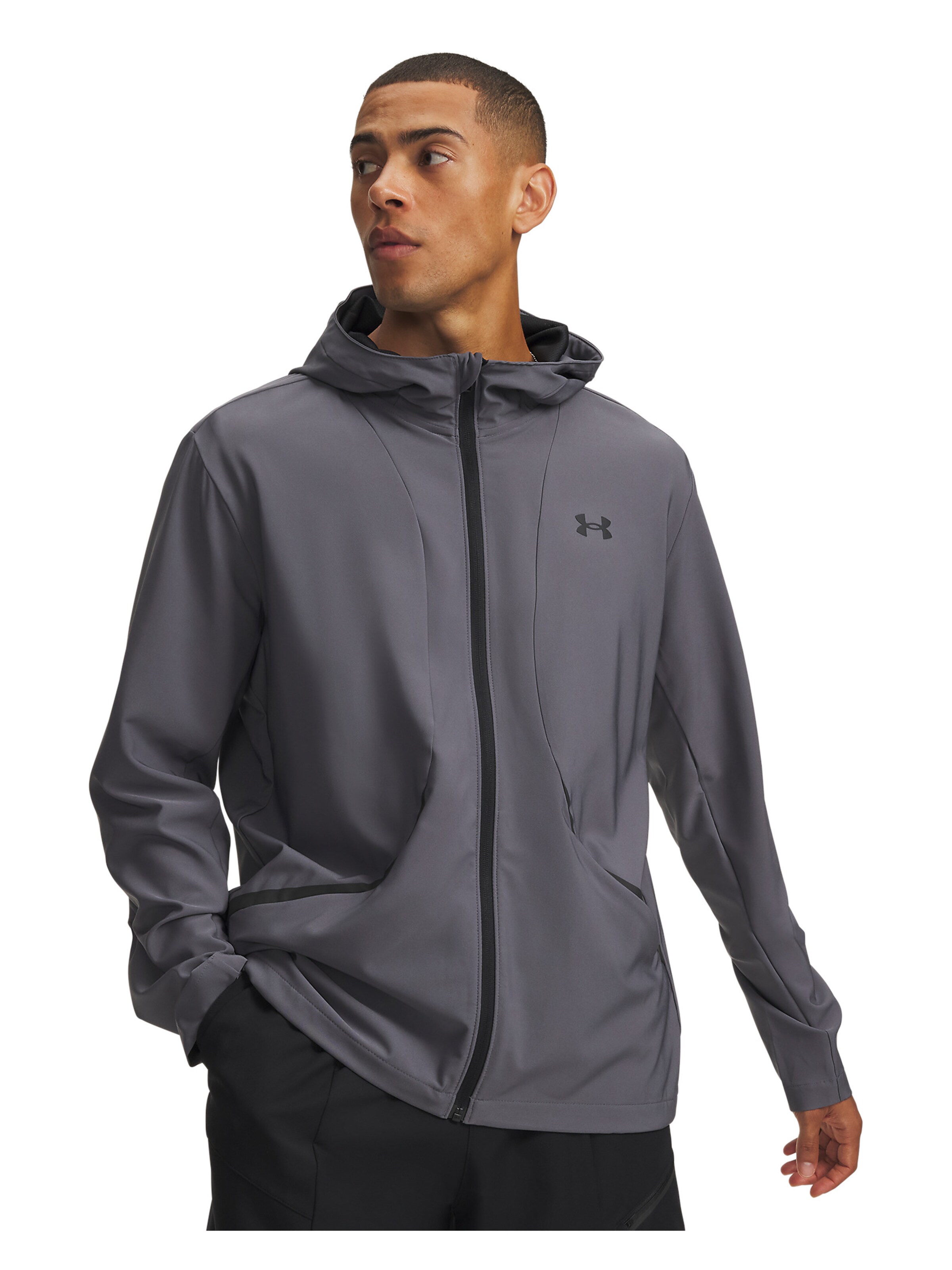 UNDER ARMOUR Athletic Jacket 'Unstoppable' in Grey: front