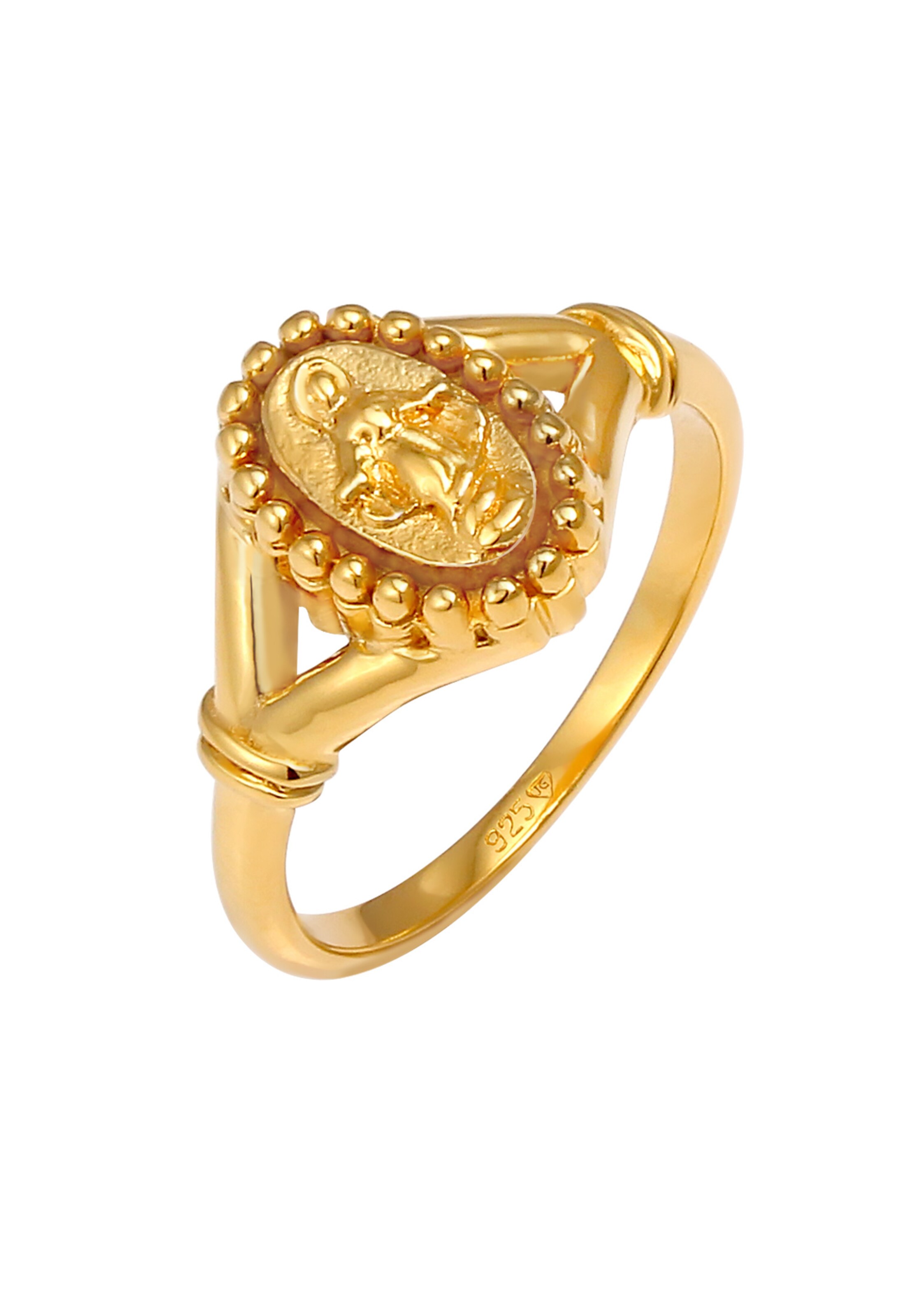 ELLI Ring 'Oval Marienbild' in Gold: Vorderseite