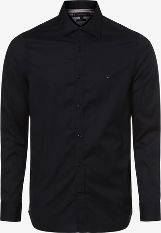 Coupe slim Chemise TOMMY HILFIGER en bleu : devant