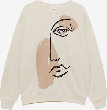 Pull&Bear Sweatshirt in White: front