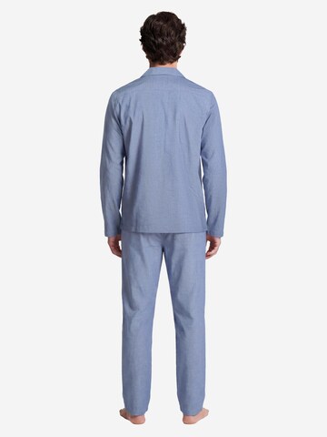SEIDENSTICKER Pyjama lang 'Classic Fil a Fil' in Blauw
