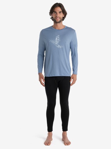 ICEBREAKER Performance Shirt 'Tech Lite II Skiing Yeti' in Blue