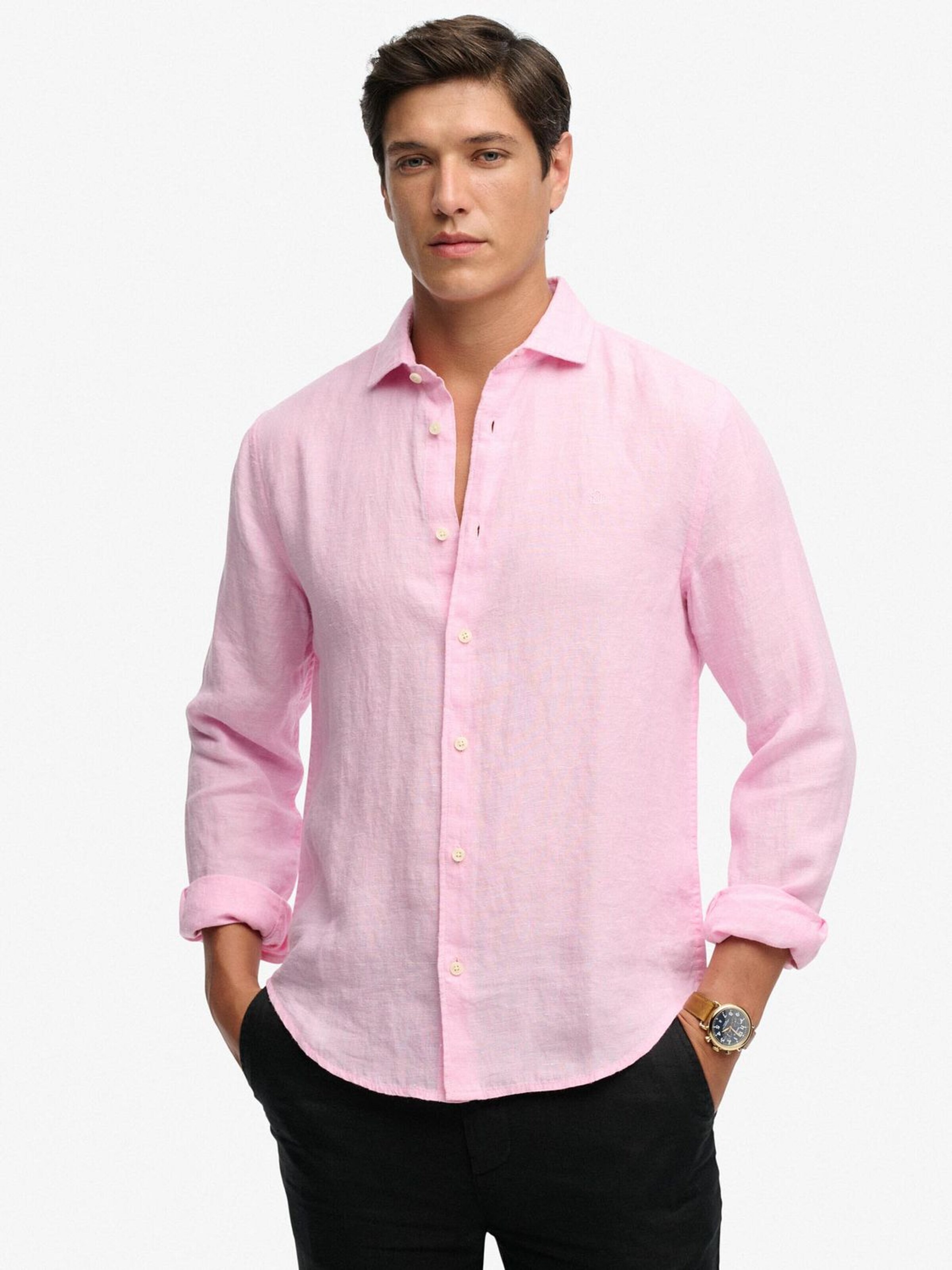Superdry Regular Fit Hemd‌‌‌‌‌‌‌‌ in Pink: Vorderseite