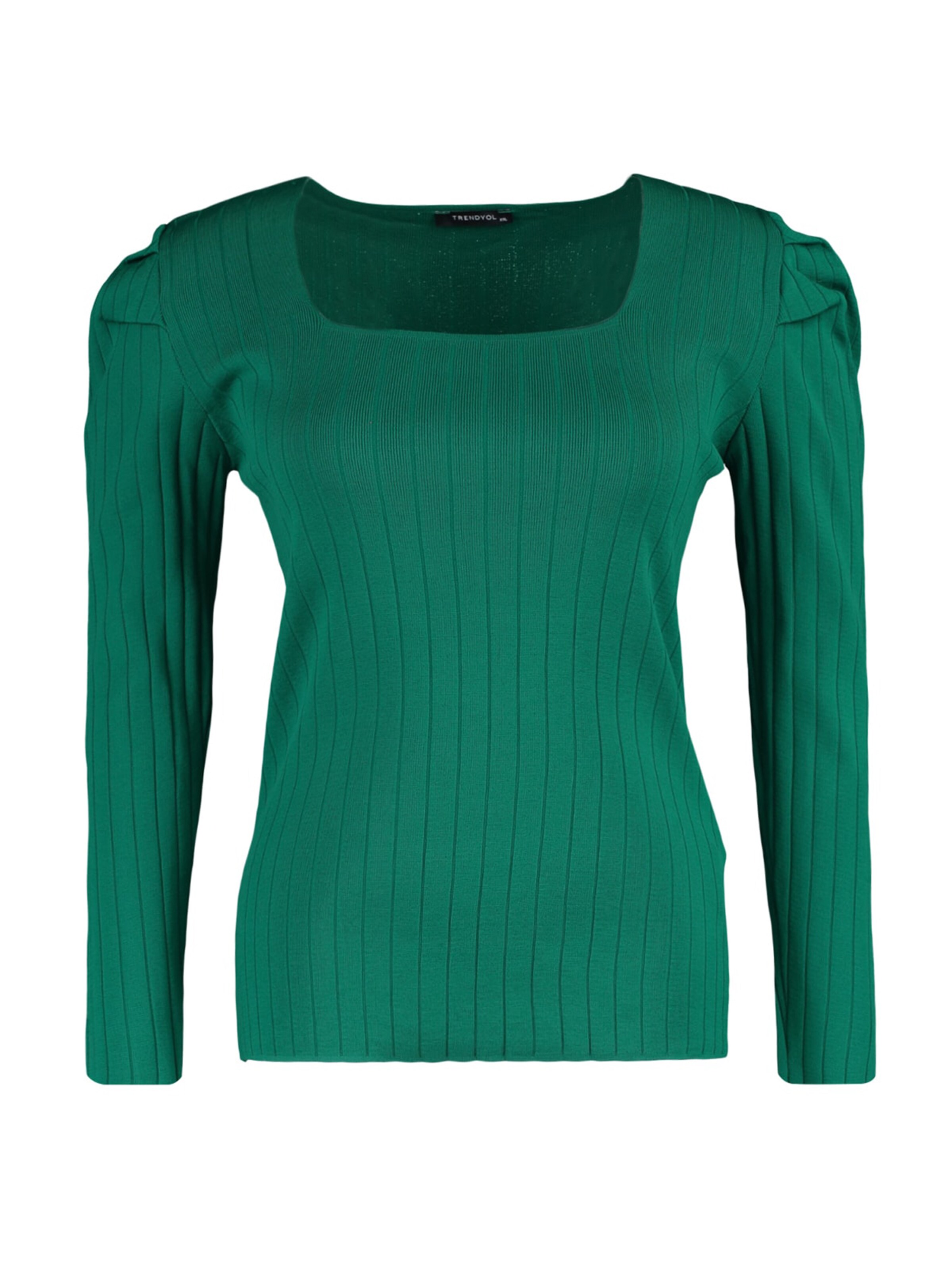 Trendyol Curve Pulóver - zöld: elől