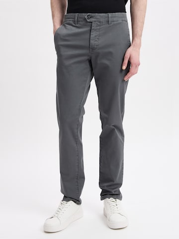 Finshley & Harding Slim fit Chino Pants 'Dylan' in Grey: front
