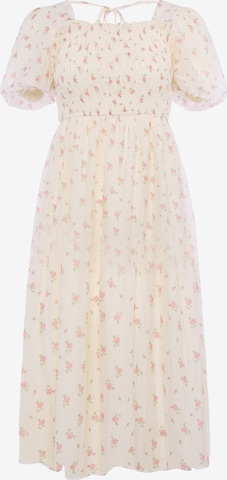 Usha - Vestido 'Floral' em bege: frente