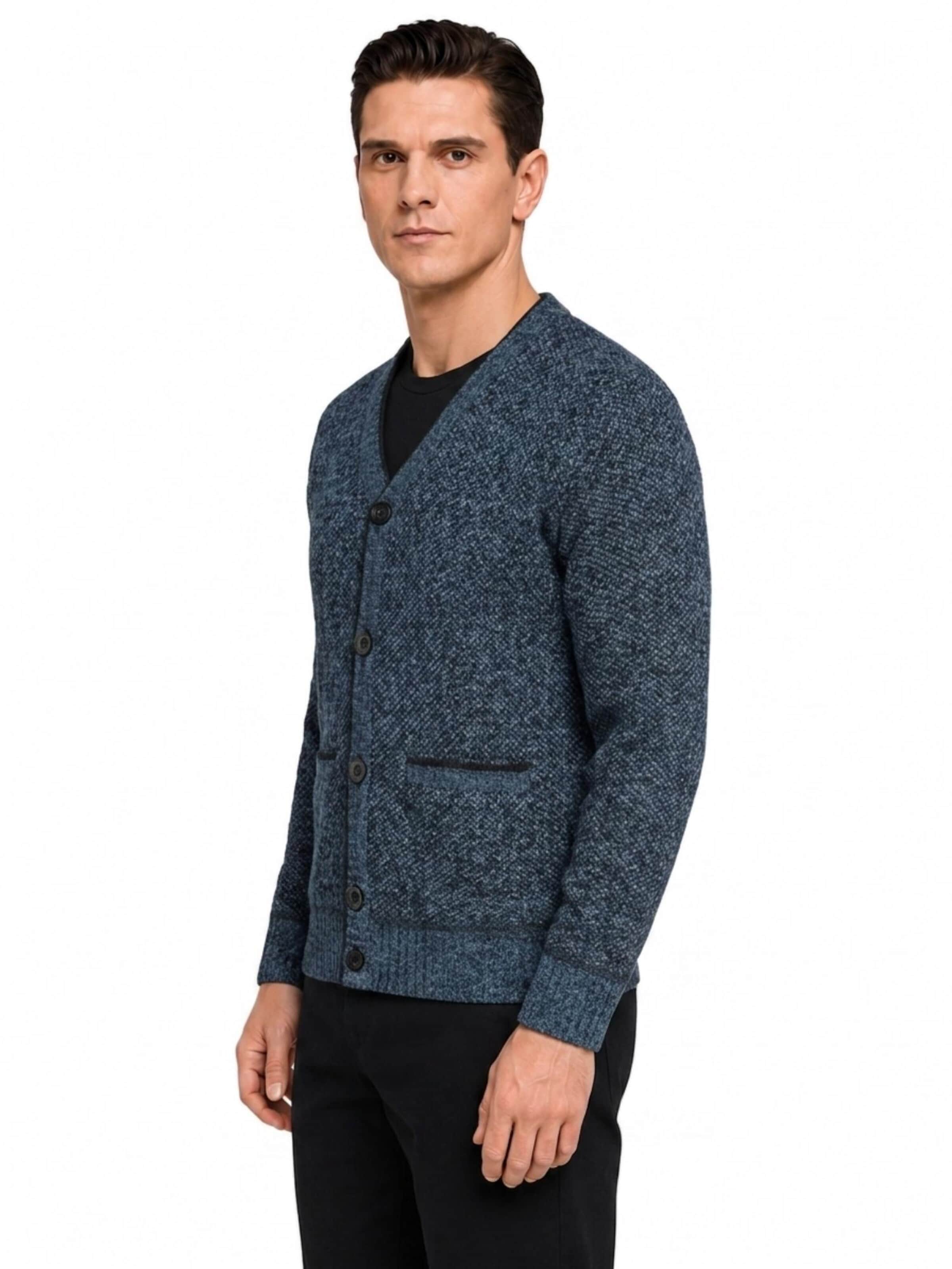 ALLTHEMEN Knit Cardigan in Blue