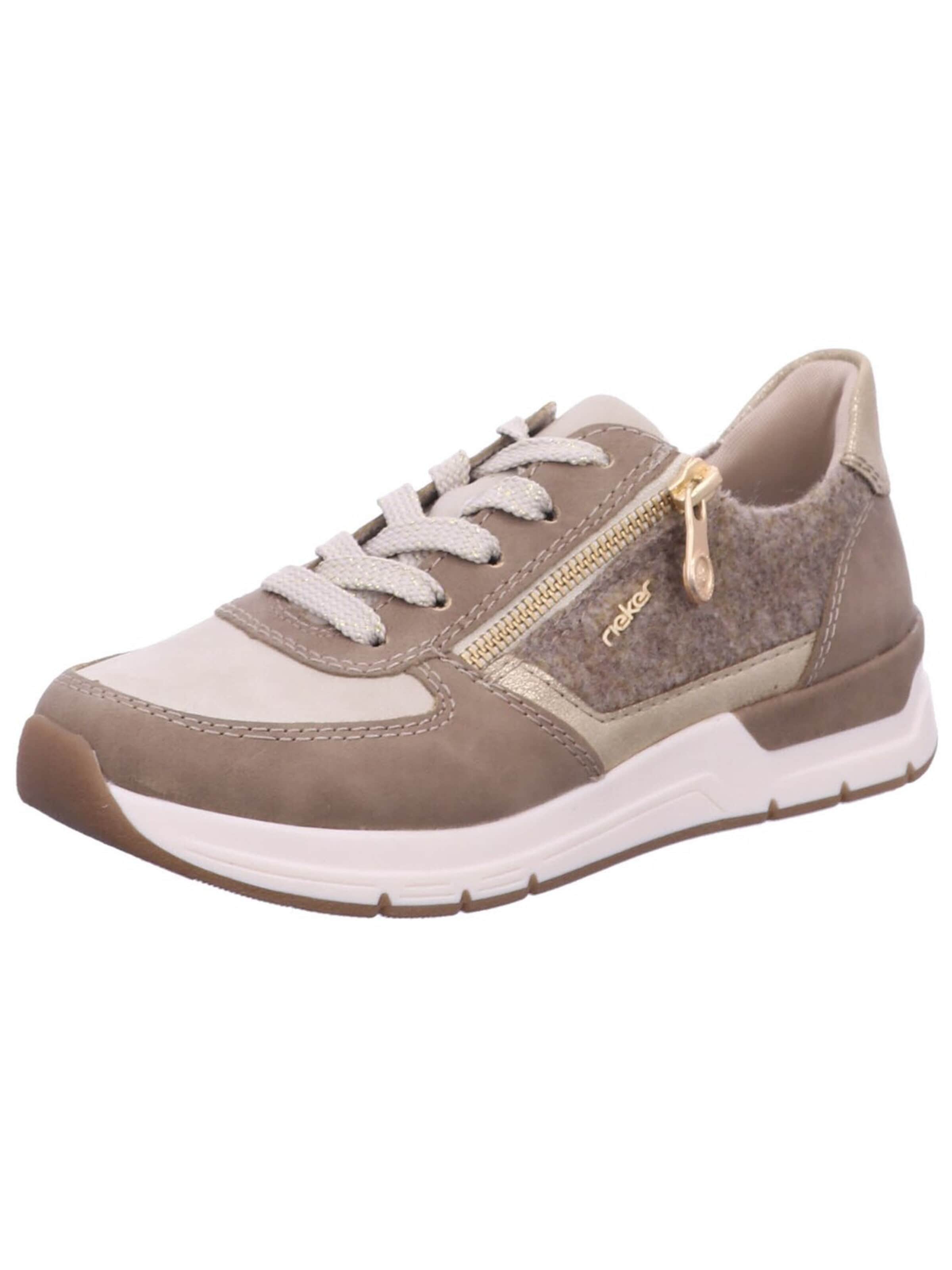 Rieker Schnürschuh 'Sneaker Damen 58902 64 Leder-Mix in beige'‌‌‌ in Beige: Vorderseite