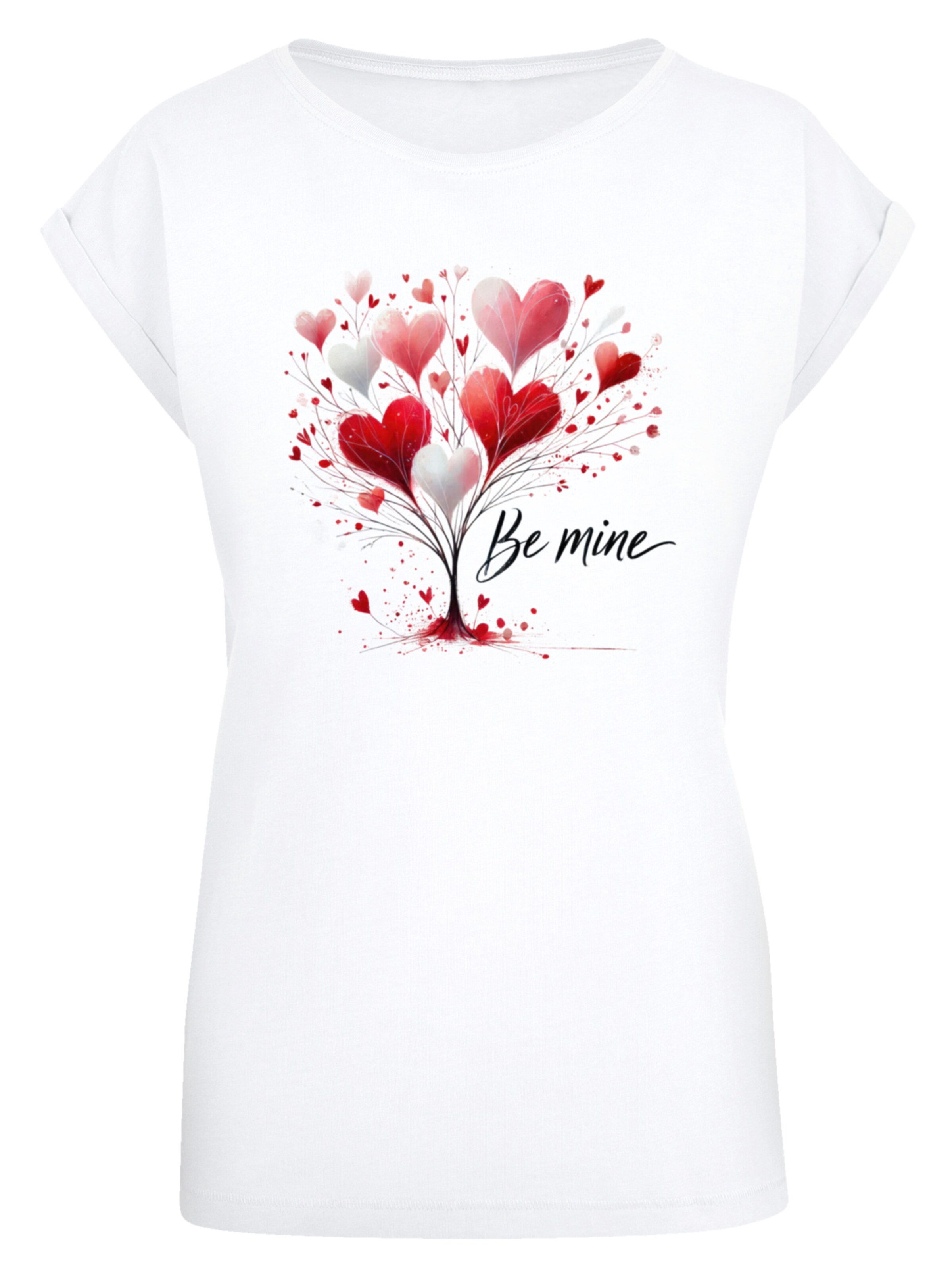 F4NT4STIC Shirt 'Herzbaum Be Mine!' in Wit: voorkant