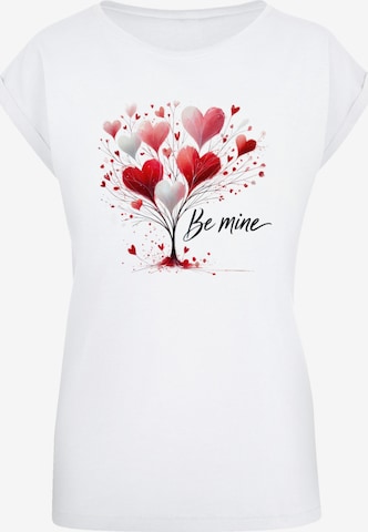 F4NT4STIC Shirt 'Herzbaum Be Mine!' in Wit: voorkant