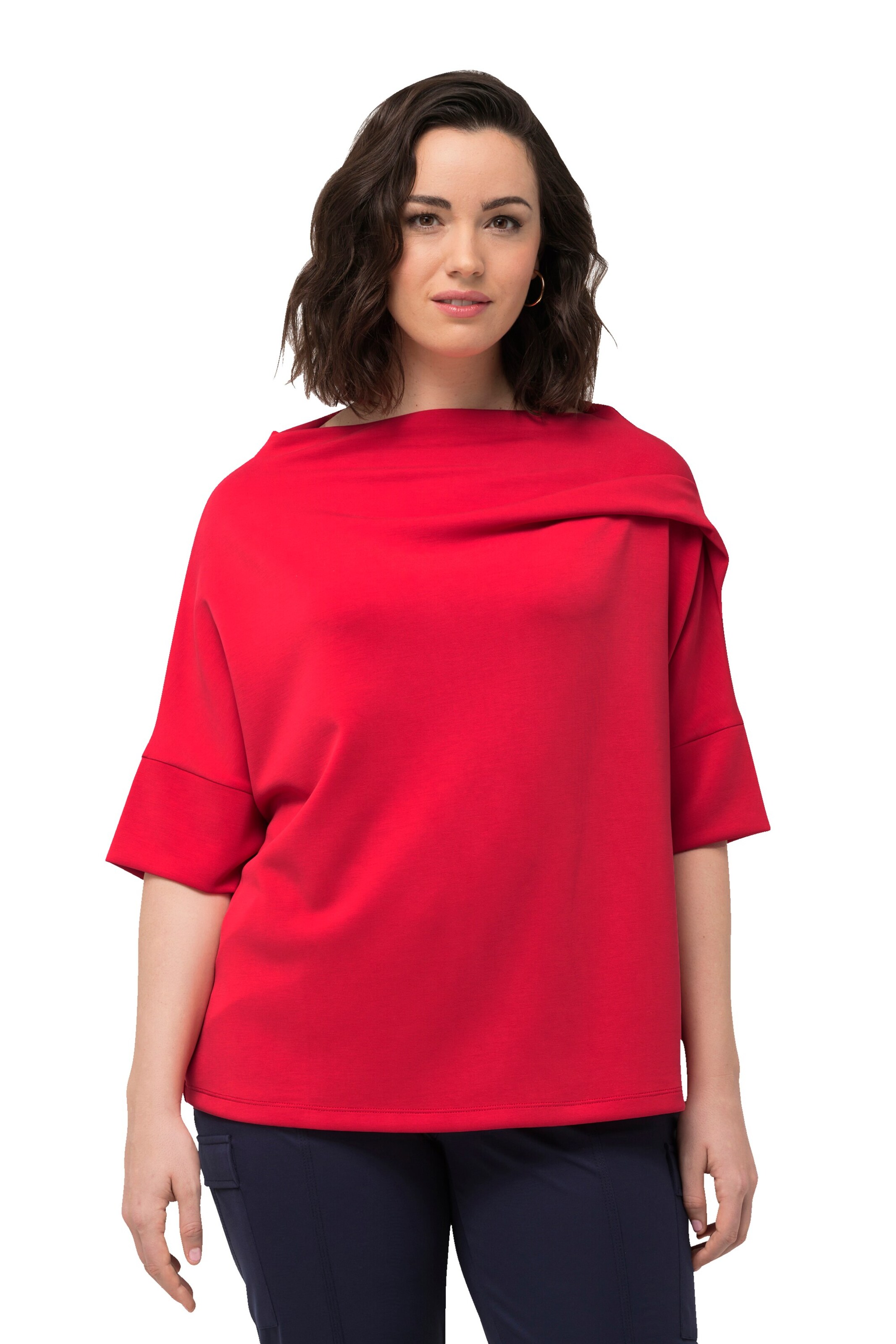 Ulla Popken Sweatshirt in Rood: voorkant