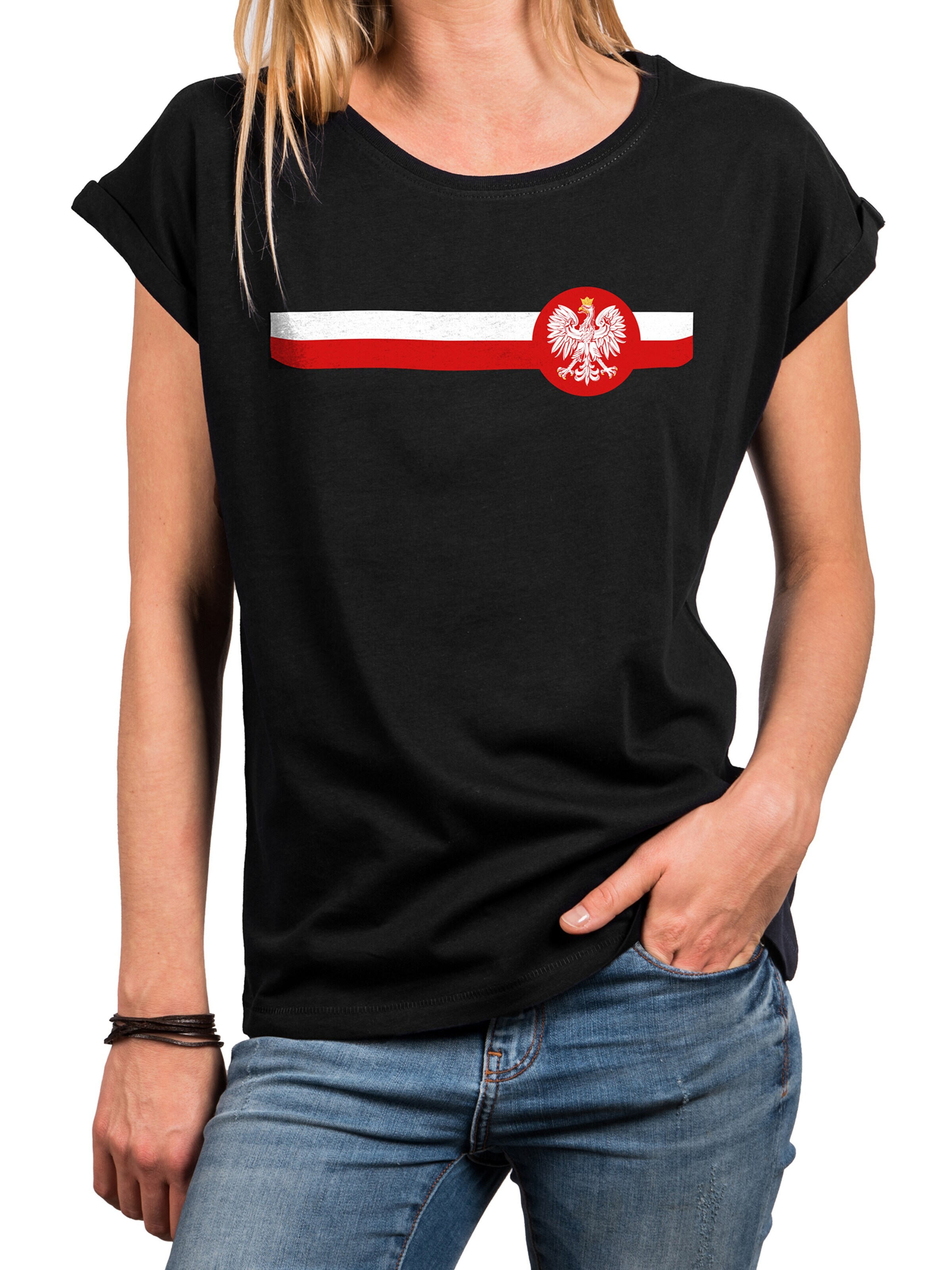 MAKAYA Shirt 'Polen Wappen' in Black