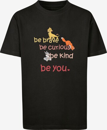 F4NT4STIC Shirt 'Disney Be Brave Be Curious' in Zwart: voorkant