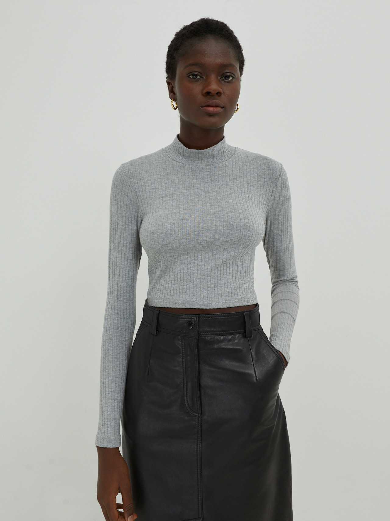 EDITED Shirts 'Ada' grå-meleret