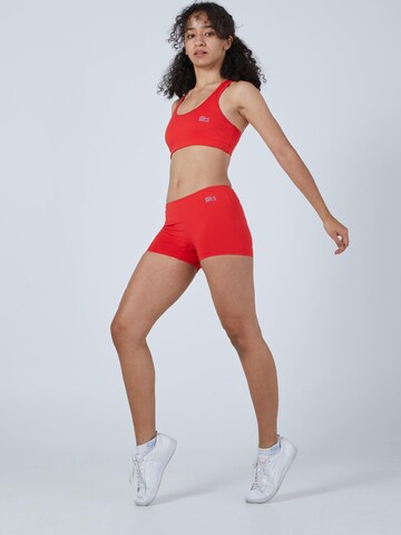 SPORTKIND Skinny Workout Pants 'Short Tights' in Red: front