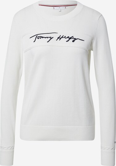 TOMMY HILFIGER Pullover in dunkelblau / weiß, Produktansicht