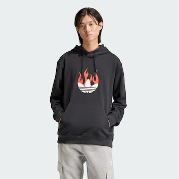 ADIDAS ORIGINALS Sweatshirt 'Flames' in Zwart: voorkant