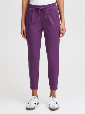 Coupe slim Pantalon 'KATE' ICHI en violet : devant
