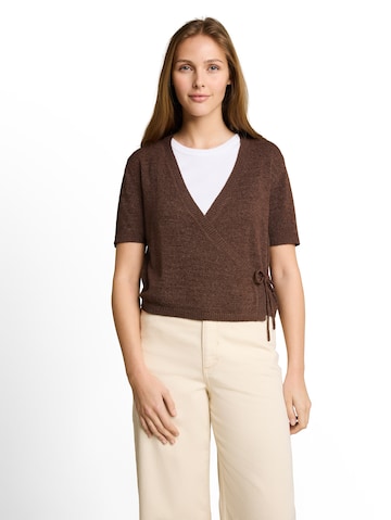 TOM TAILOR DENIM Strickjacke in Braun: Vorderseite