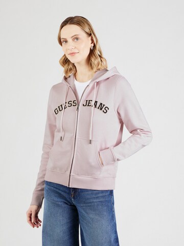 Giacca di felpa di GUESS JEANS in rosa: frontale