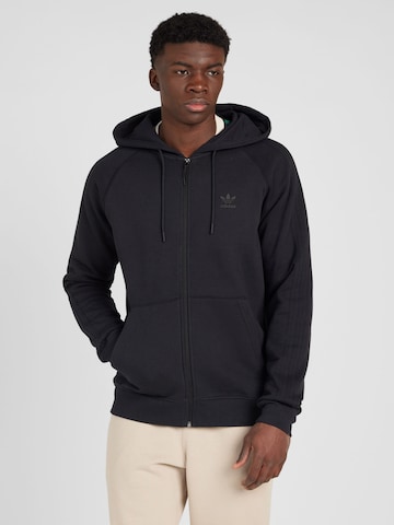 ADIDAS ORIGINALS Zip-Up Hoodie 'ROAD' in Black: front