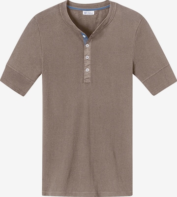 T-Shirt SCHIESSER REVIVAL en marron : devant