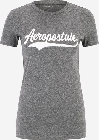AÉROPOSTALE T-Shirt 'JUNE' in graumeliert / weiß, Produktansicht