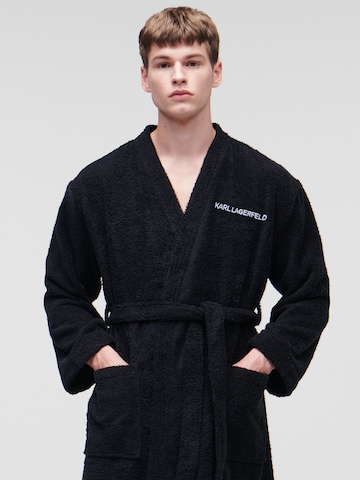 Karl Lagerfeld Дълъг халат за баня 'Ikonik 2.0' в черно