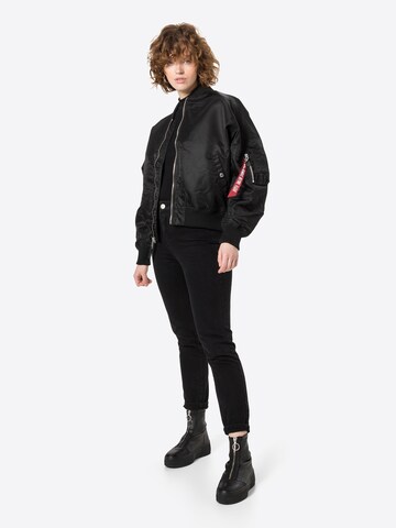 juoda ALPHA INDUSTRIES Demisezoninė striukė